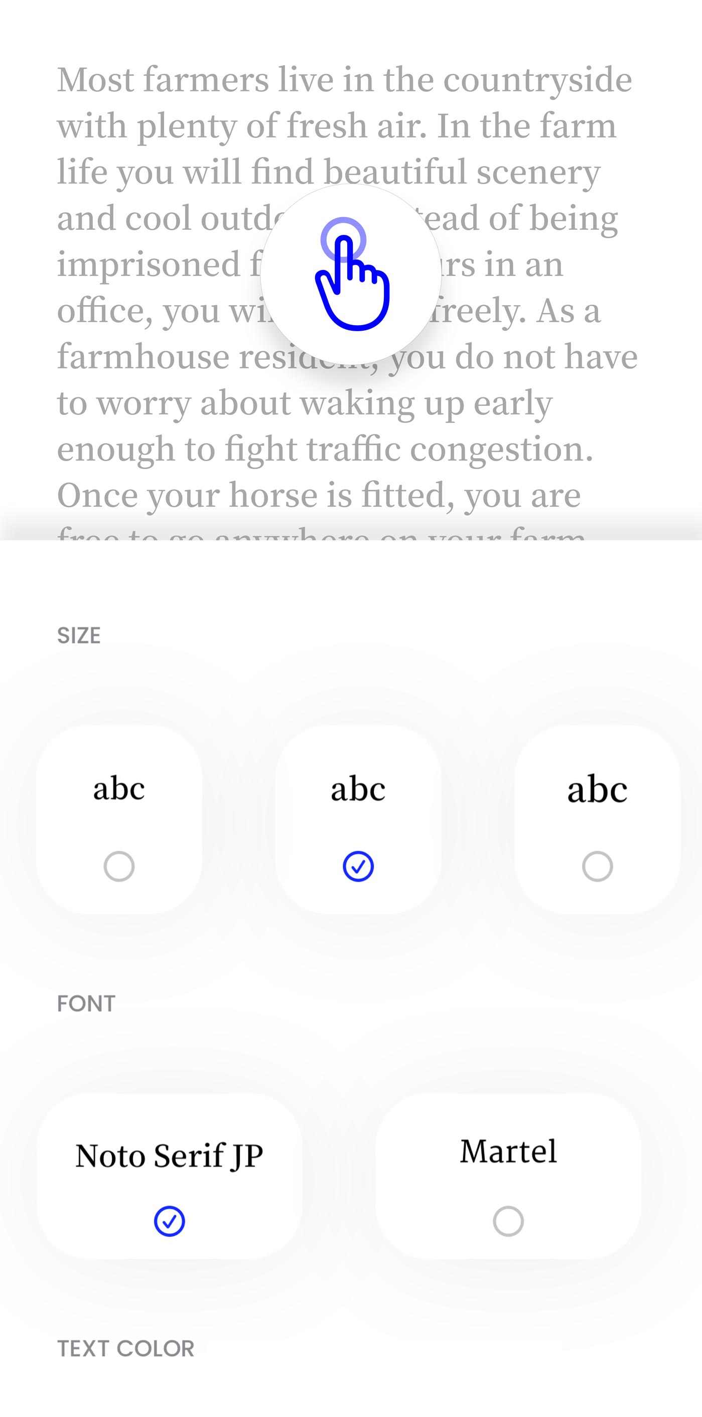 Tap to edit website content